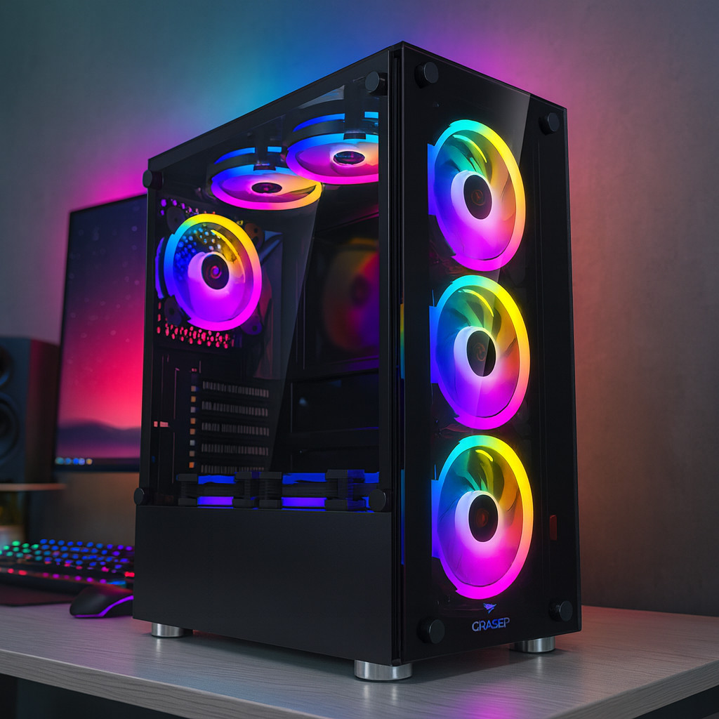 Gabinete para PC Gamer Vidro Temperado Preto ATX M-ATX 6 Fans Inclusas Controle Remoto D-ATX15 em Oferta na Shopee