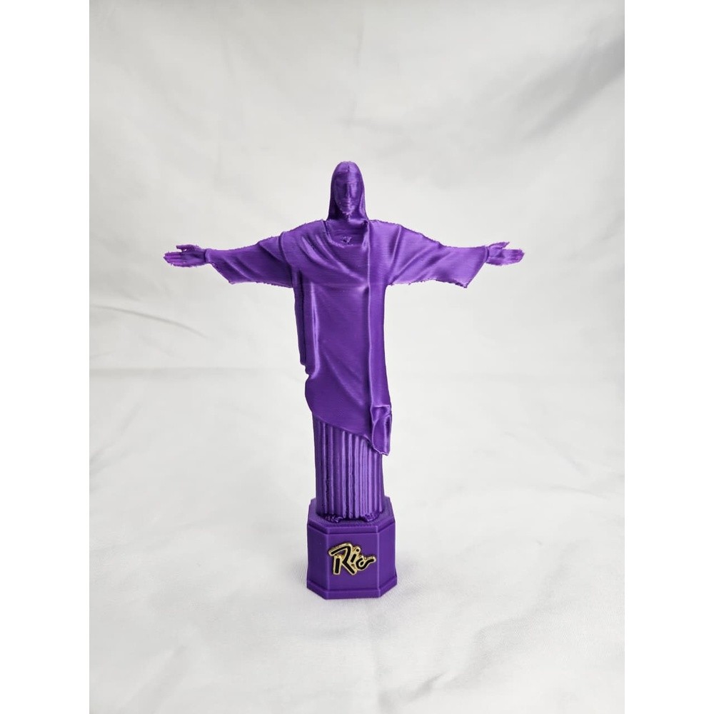 ESTÁTUA DO CRISTO REDENTOR ROXO IMPRESSA EM 3D SOUVENIR RIO DE JANEIRO