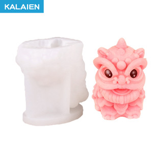 KALAIEN Novo Molde de Silicone para Mousse com Padrão Estilo Chinês em Forma de Leão, Molde de Fácil Remoção para DIY, M