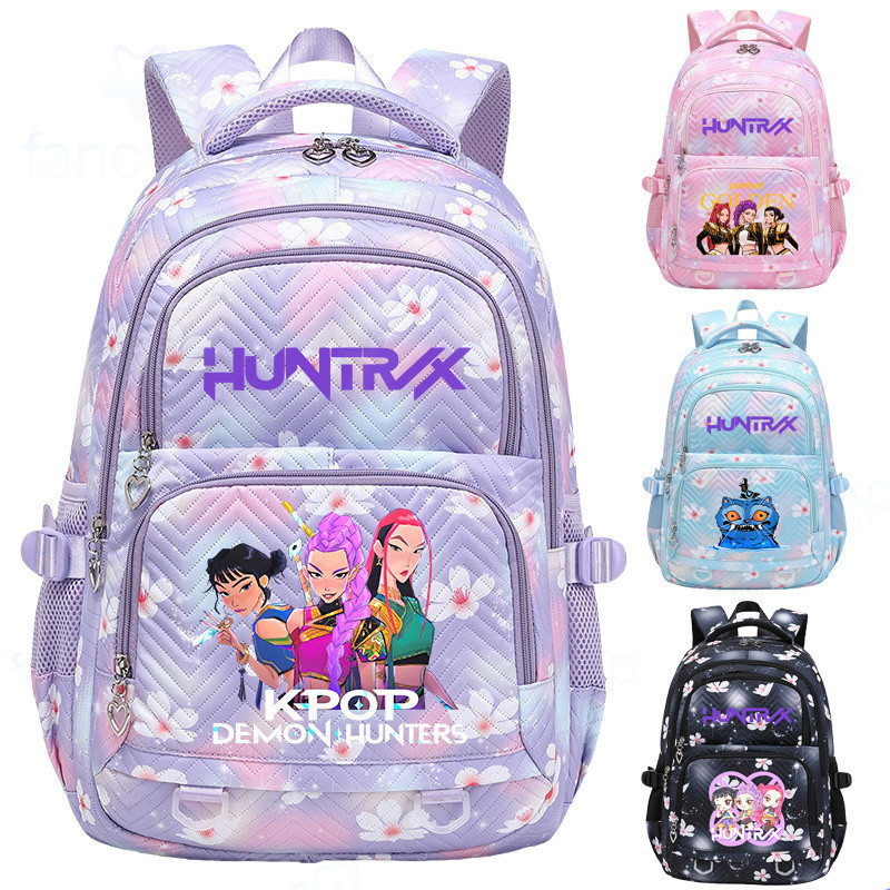 KPop Demon Hunters Grande Capacidade Moda Mochila Bonito Padrão Estudante Crianças Mochila Mochila Mochila de Viagem