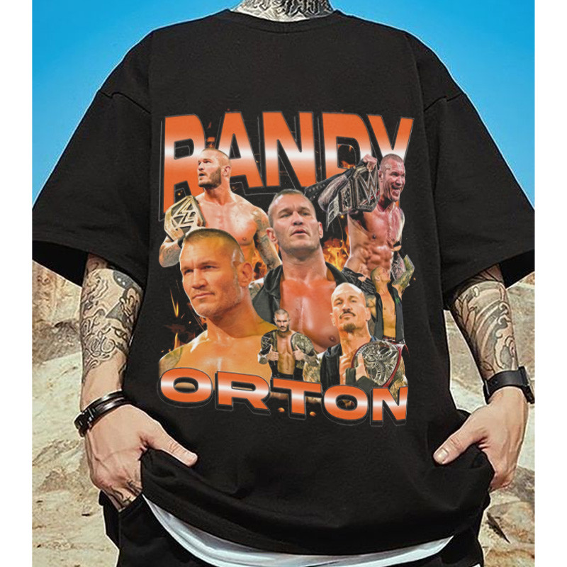 2026 Camiseta Oversize Masculina Feminina WWE Randy Orton Cobra Venom Vintage Wrestling Estampada