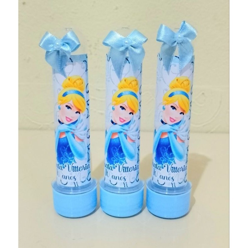 10 tubete personalizado da Cinderela com nome e idade em Oferta na Shopee