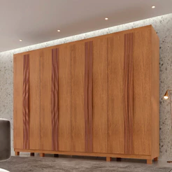 Guarda Roupa Casal Dunas com 8 Portas e 4 Gavetas MDF com Pés Moderna Mobília