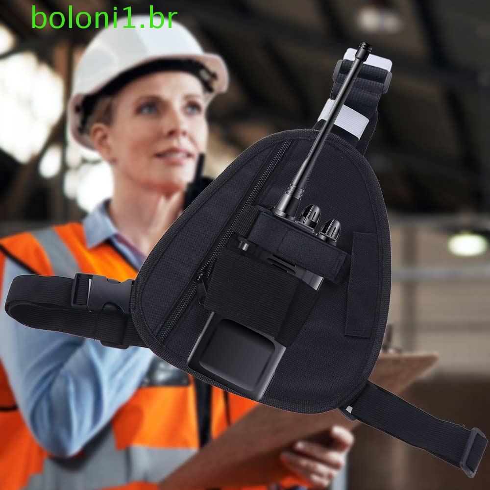 Bolsa Para Walkie Talkie BOLONI , Crossbody Ajustável , Pacote De Arnês De Peito De Rádio Interfone De Equipamento De Co em Oferta na Shopee