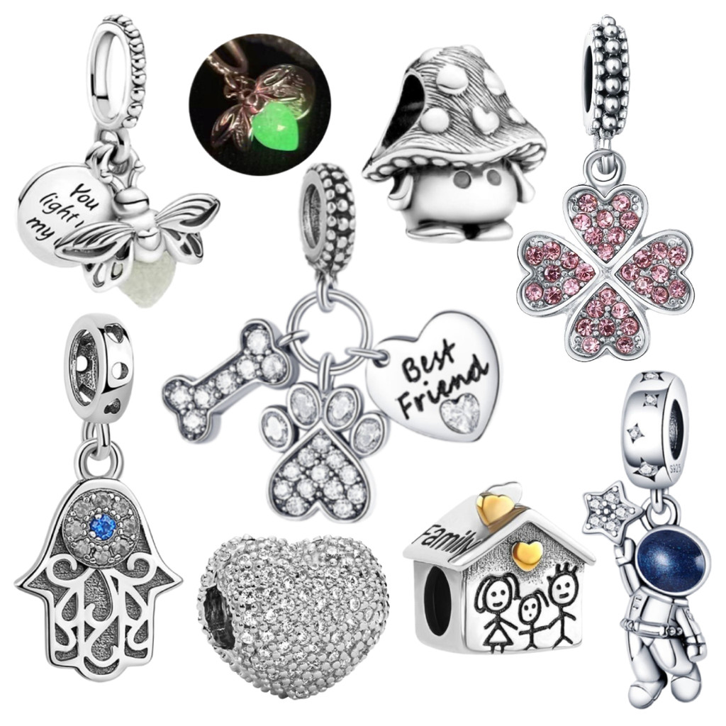 Berloque pulseira Joias de prata 925 pulseiras e pingente básicos feminina