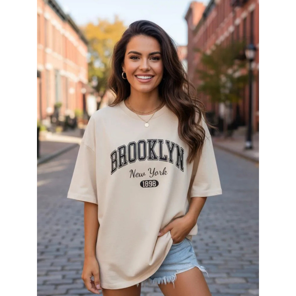 Camisa Unissex New York Oversized Streetwear Brooklyn Lançamento