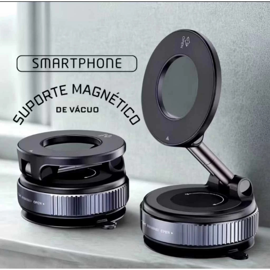 Suporte Magnético 360° Premium 3D para Telefone Carro Design Dobrável Vácuo Ajustável/Mesa/Uso Universal Super Estável em Oferta na Shopee