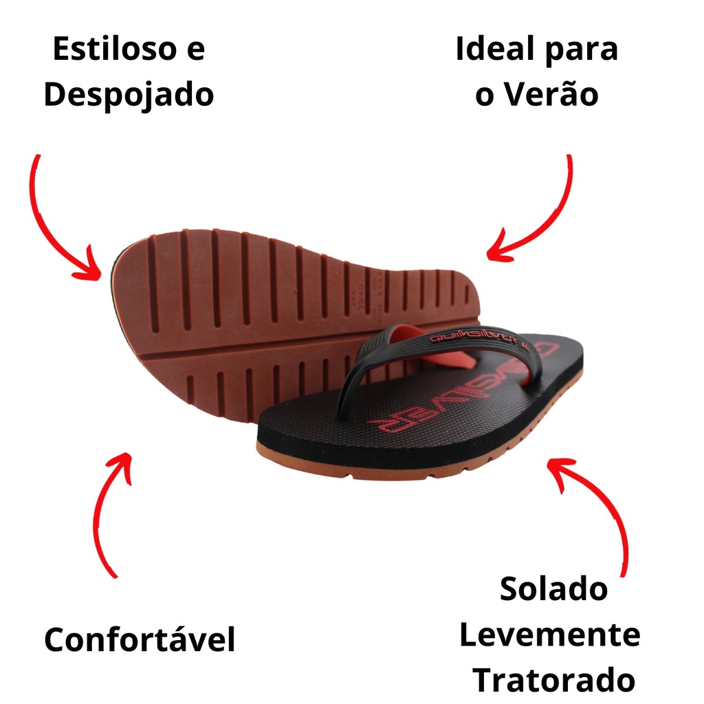 Sandália Chinelo Quiksilver Layback Rubber Ocean