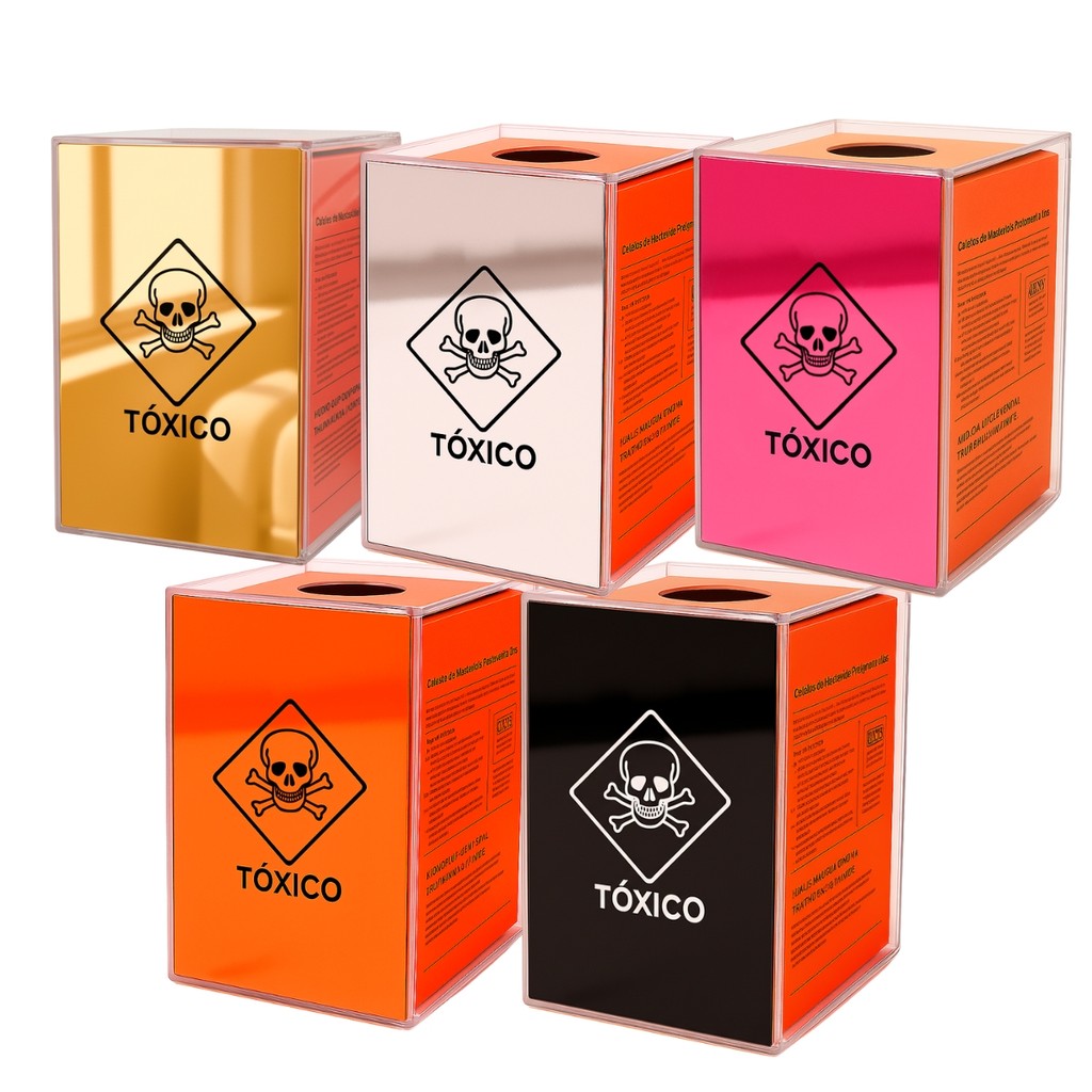 Suporte Caixa Coletora Descarpack 3l Parede Mesa Balcão Resíduos Tóxico Descarte Biológicos