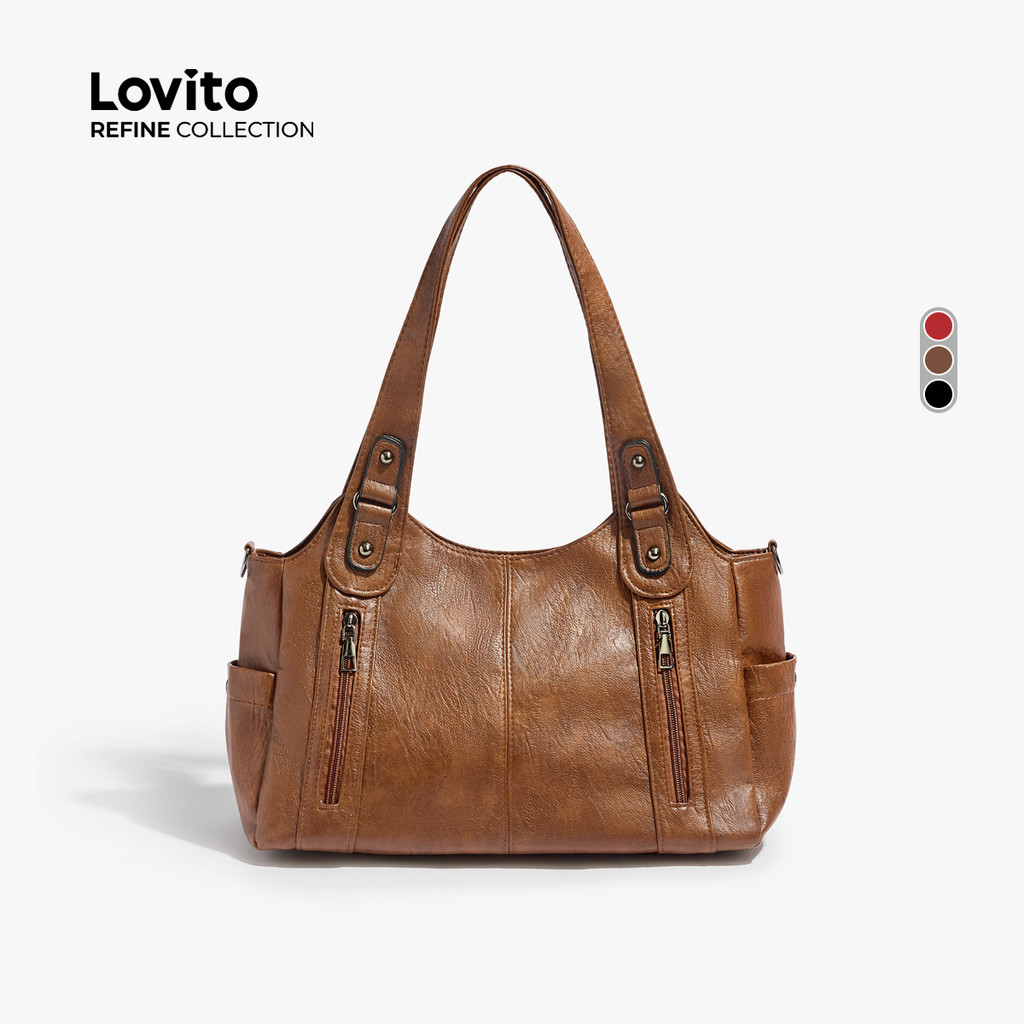 (Lovito Refine) Bolsa Tote com Alça Superior de Grande Capacidade Para Mulheres LR22E044