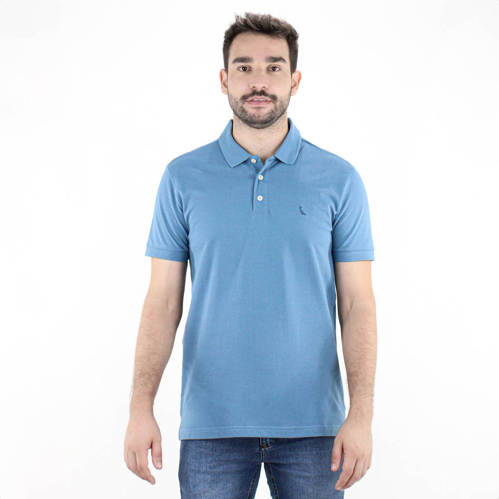 Camiseta Polo Reserva Piquet Clássica Azul Jeans - Masculino em Oferta na Shopee