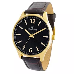 Relógio Masculino Analógico Champion Casual com Pulseira de Couro Marrom Social CN21443U Relógio de Pulso Masculino