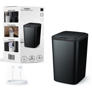 Lixeira Sensor Movimento Automático Inteligente Recarregavel Toque Cesto Lixo Casa 16 Litros em Oferta na Shopee