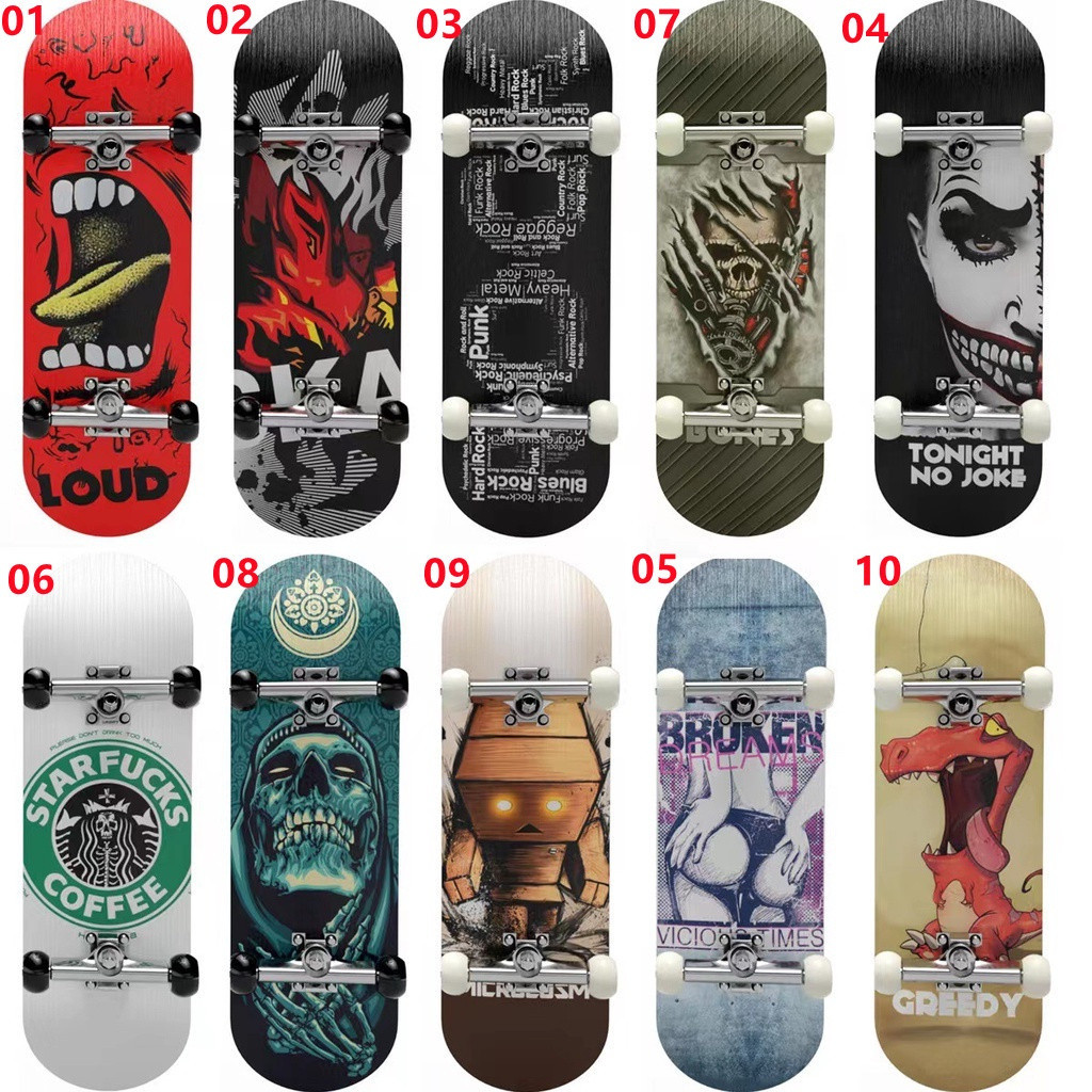 Skate De Dedo Profissional Fingerboard de madeira conjunto completo 5 camada bordo deck
