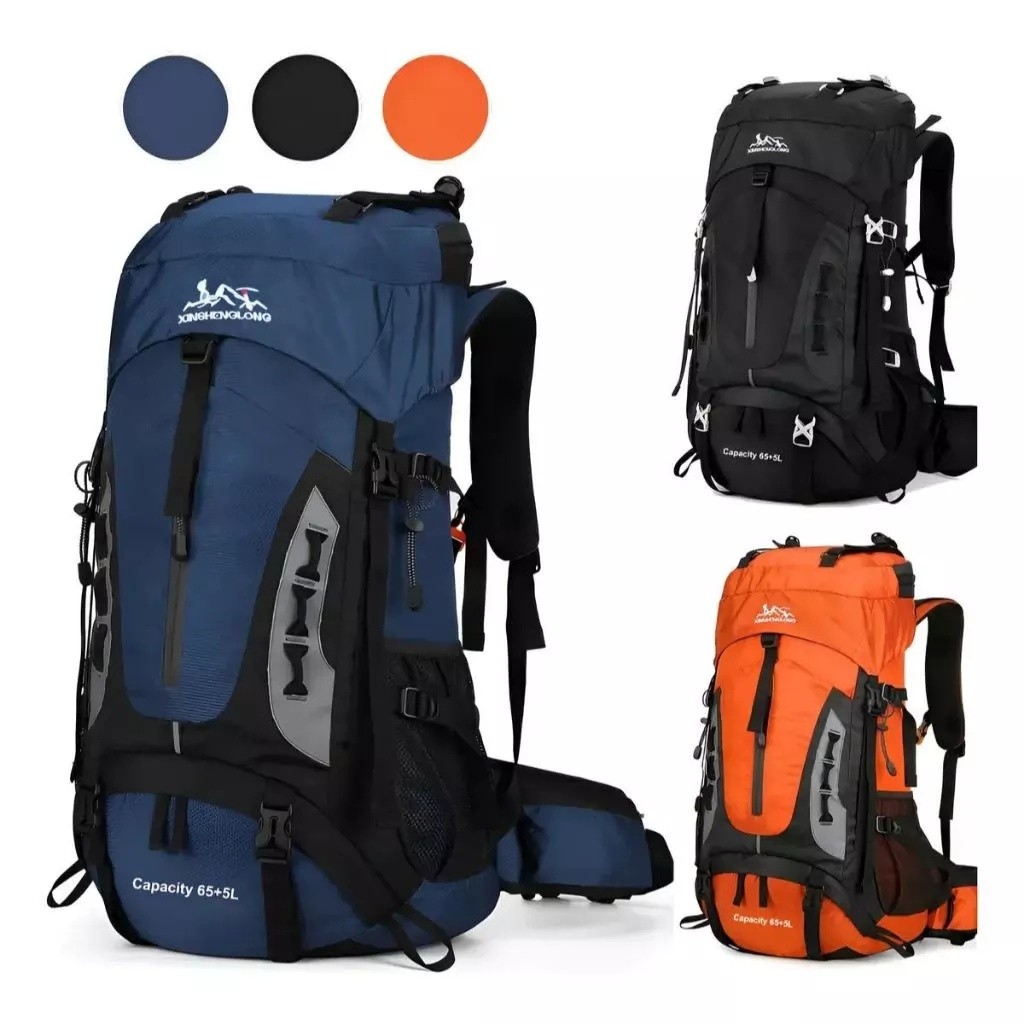 Mochila Trilha Camping Caminhada Trekking Cargueira Montanhismo Com Capa de Chuva Alpinismo 70L