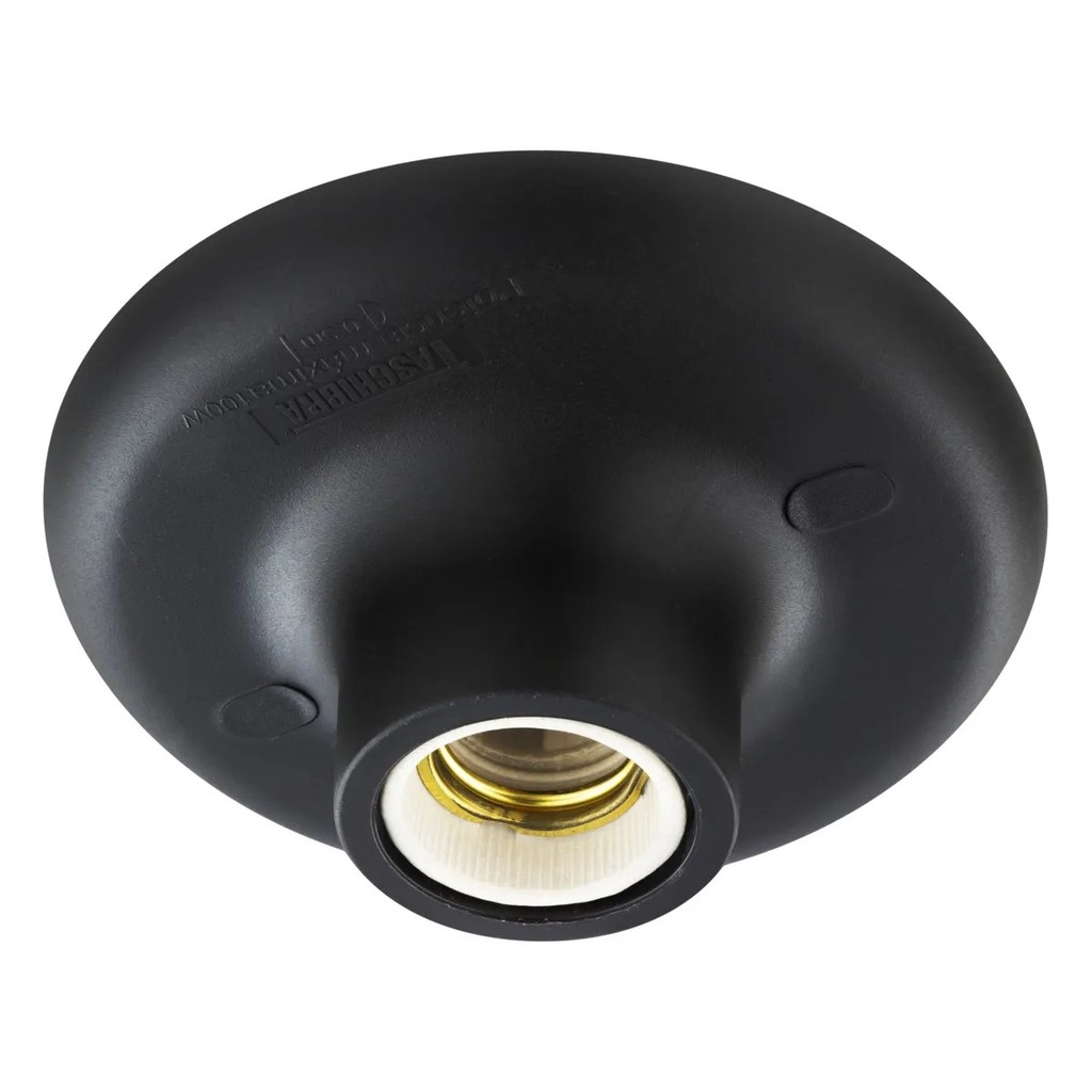 PLAFON / SPOT PRETO SOQUETE PORCELANA TASCHIBRA