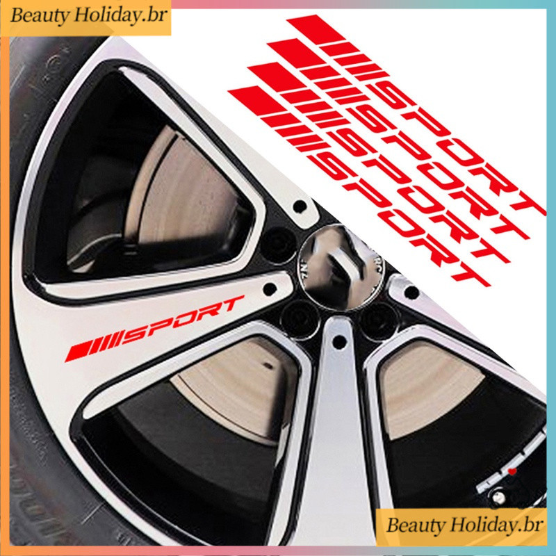 4pçs Moda Sport Autocolantes Para Carros Rodas Aros Esportivos Corrida Listras Decorativas Estilo Auto SUV Acessórios Ca