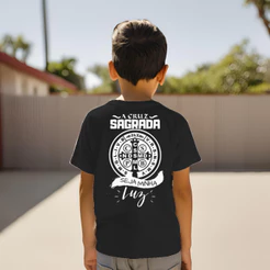 Camiseta Camisa Infantil Católica Blusa Cristã a Cruz Sagrada