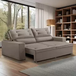 Sofá Retrátil e Reclinável 3 lugares com Molas 1,80m Lais Suede Adonai Estofados