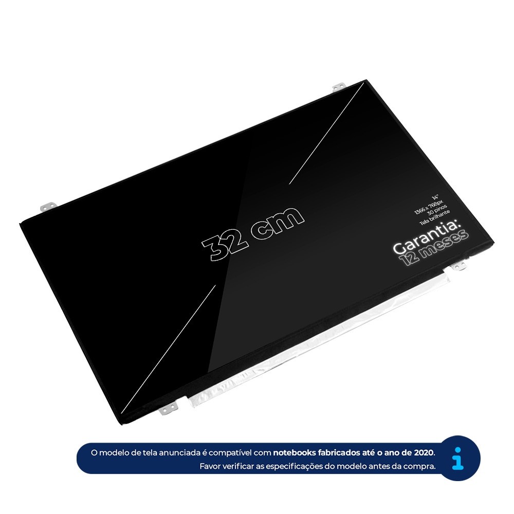 Tela 14" LED Slim Para Notebook Positivo Motion Q4128C-S | Brilhante - detalhe