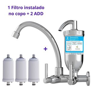Torneira Com Filtro De Água De Parede Abs + 2 Velas em Oferta na Shopee
