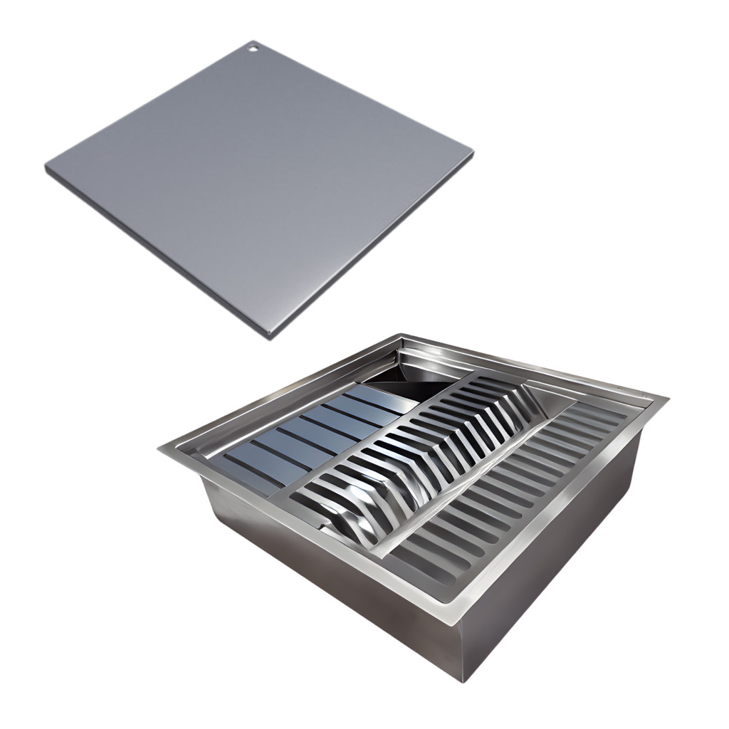 Calha Gourmet Escorredor Inox Tamanho 40×40 Cm Ecosul + TAMPA