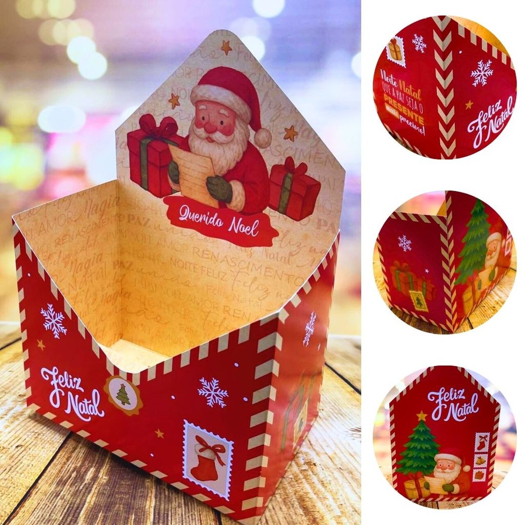 Detalhes do 20 EMBALAGEM CESTA NATAL ENVELOPE CARTA NT262 JR EMBALAGENS