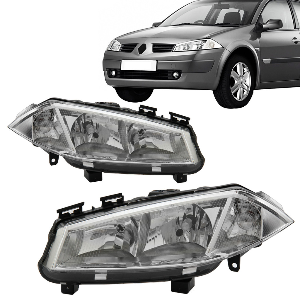 Farol Megane Sedan Grand Tour 2007 2008 2009 2010 2011 2012 2013 Foco Duplo Cromado