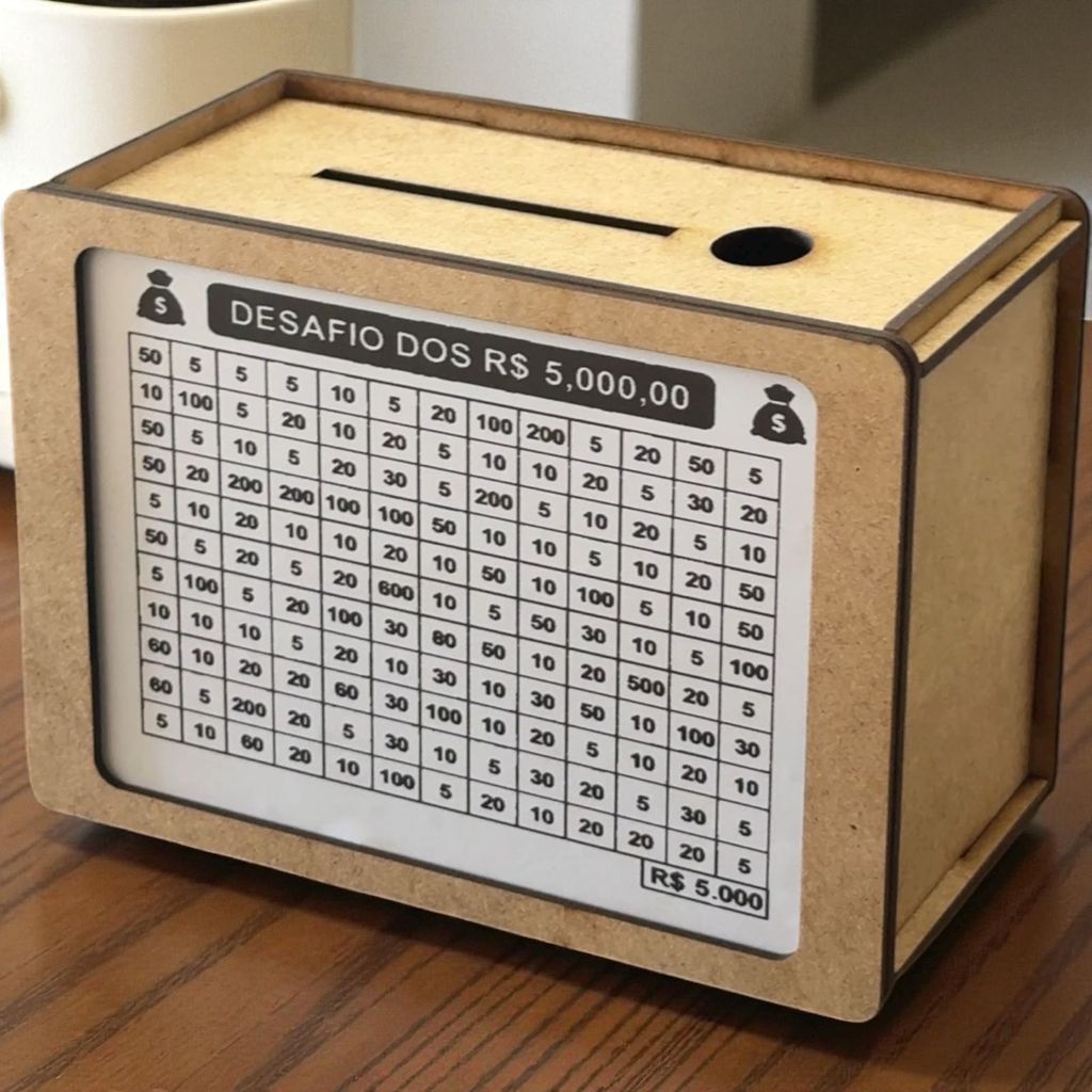 Cofre Desafio para Economizar Dinheiro e Moedas 10000 5000 1000 em Oferta na Shopee