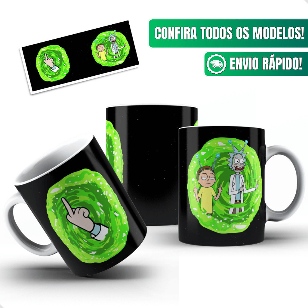 Caneca Rick And Morty Personalizada Presente Engraçada Ceramica 325ml Desenho Café Chá