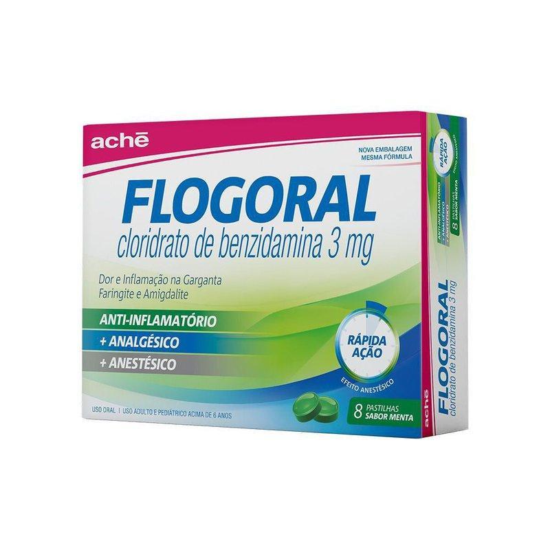 Pastilha para Garganta Flogoral Sabor Menta 8 Unidades em Oferta na Shopee