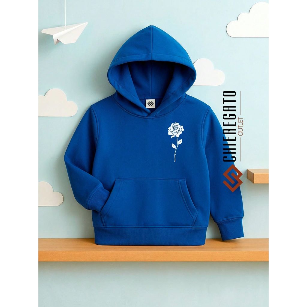 Moletom Canguru Infantil Juvenil Blusa de Frio Menino Menina Flanelado Peluciado Estampa de Flor
