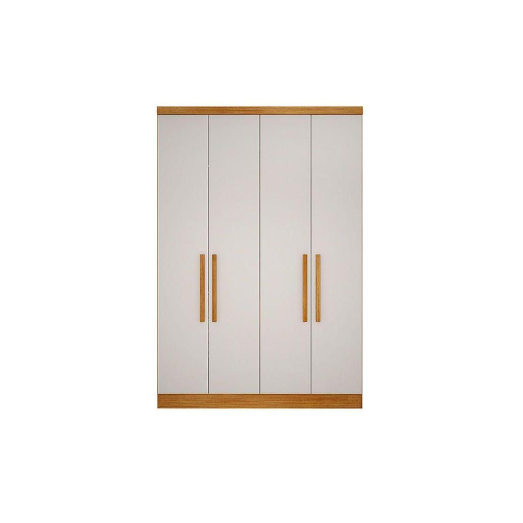 Modulado de Quarto Guarda Roupa c/ 4 Portas e 3 Gavetas Rizon/Linea Freijo Cumaru c/ Fendi - Novo Horizonte