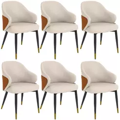 Kit 6 Cadeiras de Jantar Estofada Milano Design Italiano