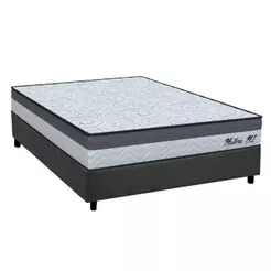 Cama Box Viúva: Colchão Espuma D33 Orthoflex Matera ML + Base CRC Suede Gray (128x188)