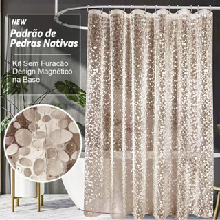 Cortina de Box 3D com Ímã 100% PVC 2x1,8m – Anti Mofo, Alta Qualidade, Resistente para Banheiro em Oferta na Shopee