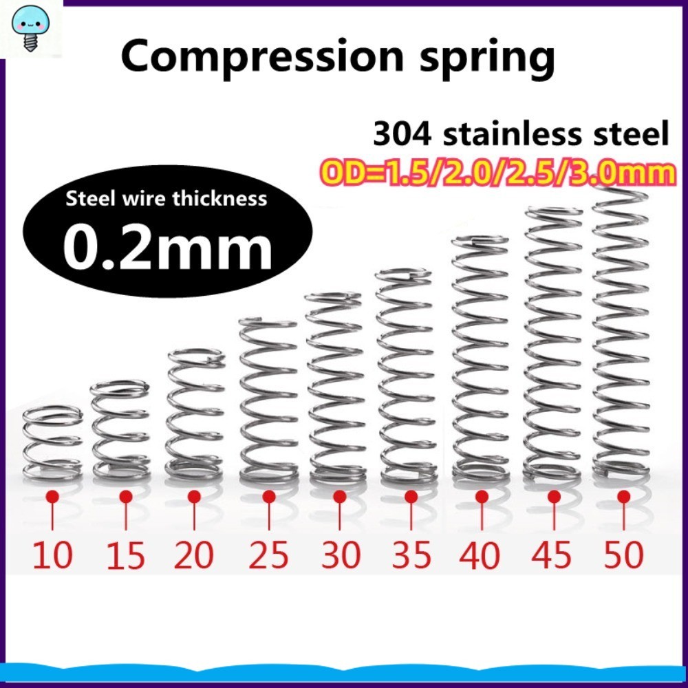 Mola De Compressão De Aço Inoxidável 304 D0.2 Mm * OD1.5-3mm Pressão Forte , Retorno , Anti-Fadiga GHW