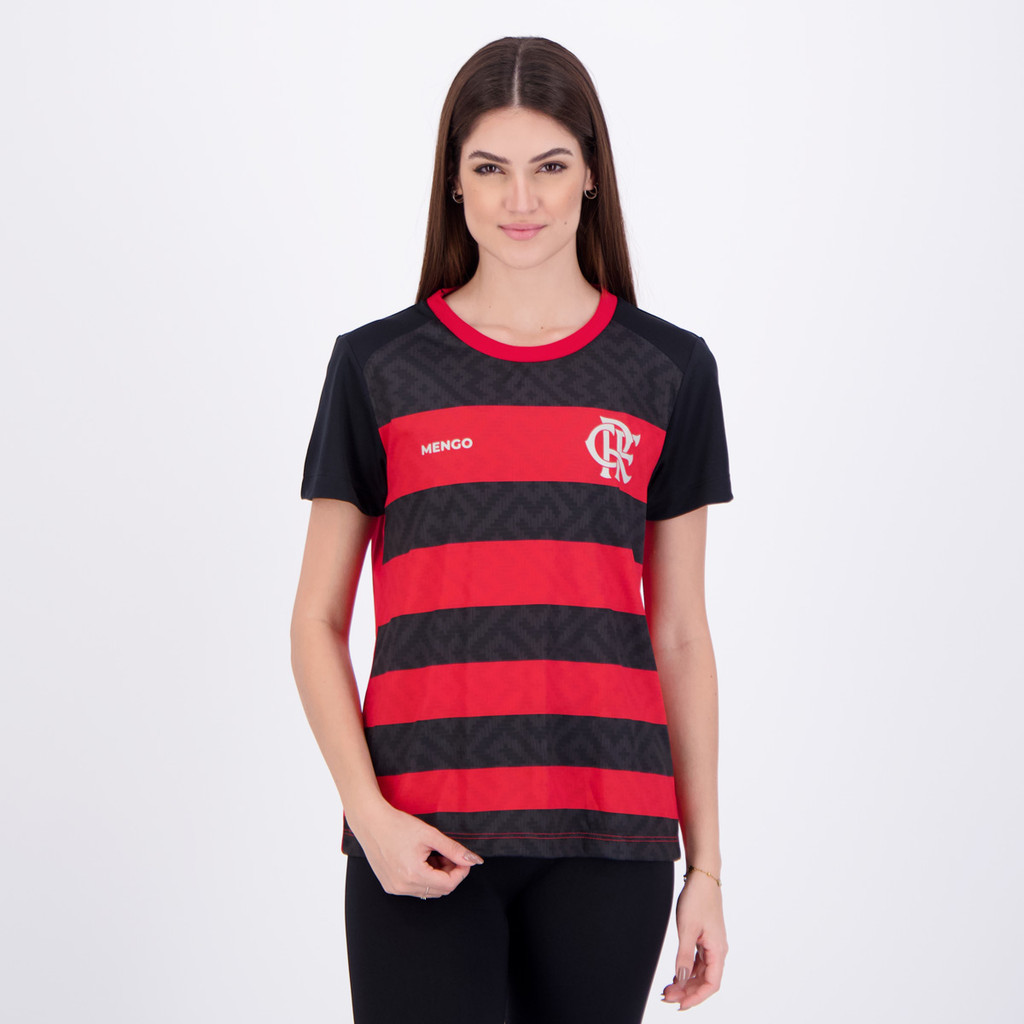 Camisa Flamengo Principia Feminina Preta e Vermelha