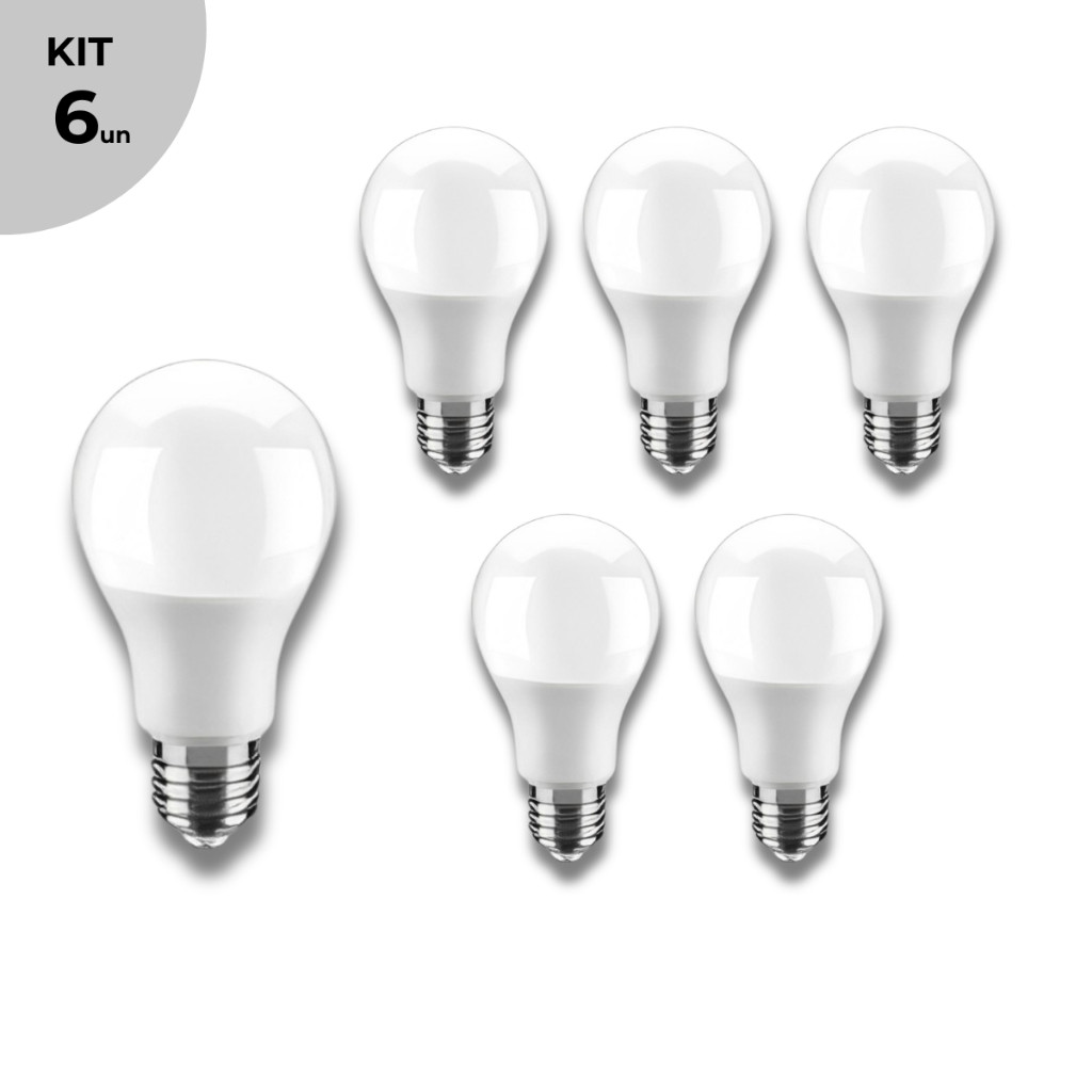 Kit 6 Lâmpada Led 12W Bulbo Luz Branco Frio  Luz Branco frio 110v/220v Bivolt em Oferta na Shopee