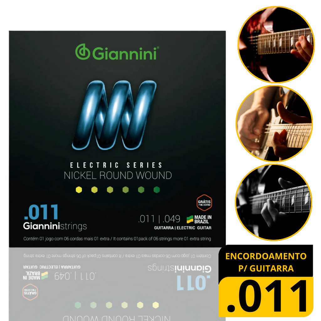 Encordamento Cordas De Guitarra Giannini Geegst11 Niquel 011