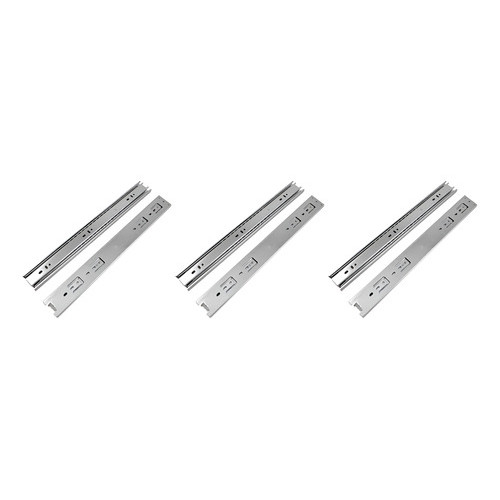 3 Pares Corrediça Telescópica 50cm Prateleira Deslizante Cromado