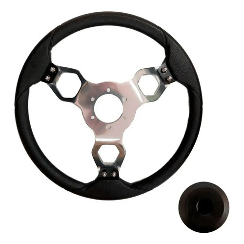 Volante Náutico Angra 360 Mm Emborrachado Barco Lancha