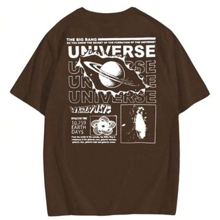 Camiseta  Algodão Streetwear Estampada Universe Big Bang Estilo De Rua Unissex Lançamento
