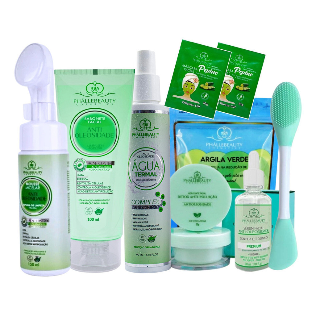 Kit Tratamento Facial Anti Oleosidade E Mista Skincare Completo