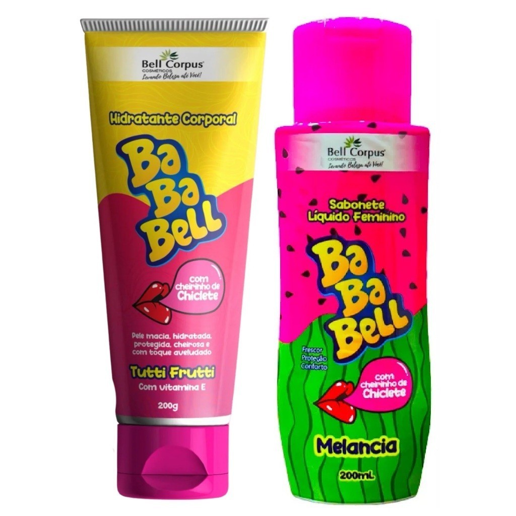 Kit Hidratante Corporal Tutti Frutti 200g e Sabonete Líquido Íntimo 200ml Melancia Bababell - BellCorpus