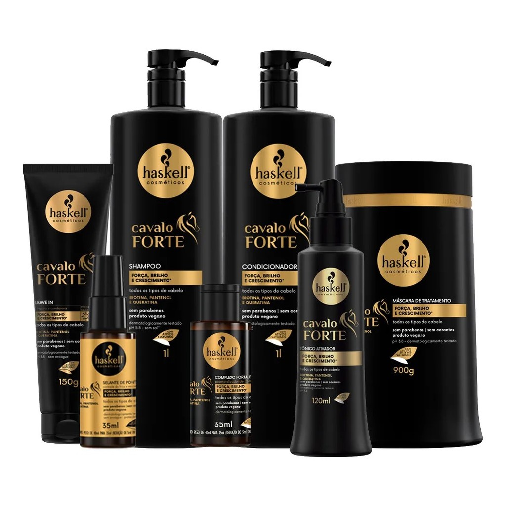 Kit Haskell Cavalo Forte Litro Completo – Força, Brilho e Crescimento Capilar em Oferta na Shopee
