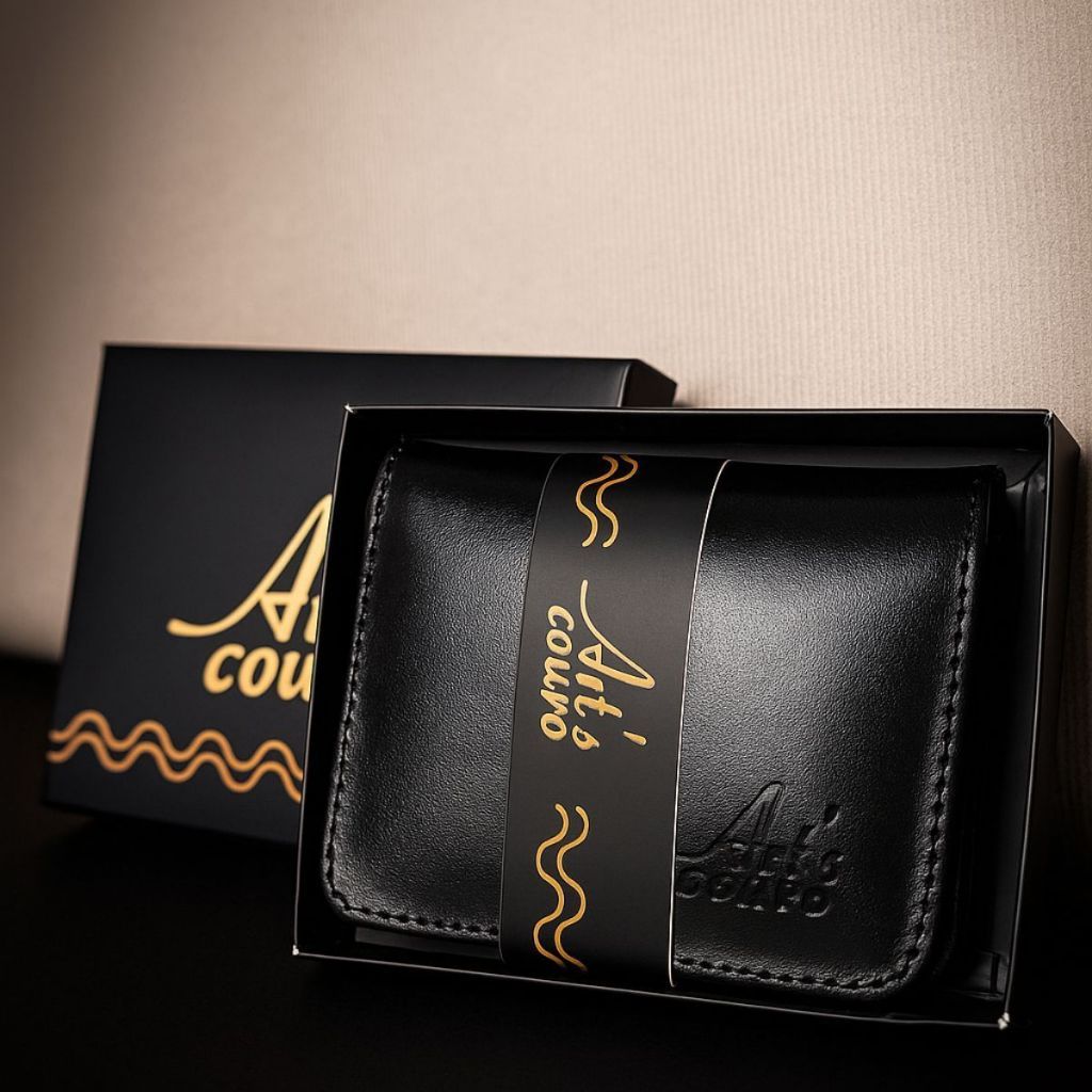 Carteira Masculina Smart Two de Couro Legitimo Masculino Linha Basic 03 homem pequena porta CNH Cartão e Dinheiro