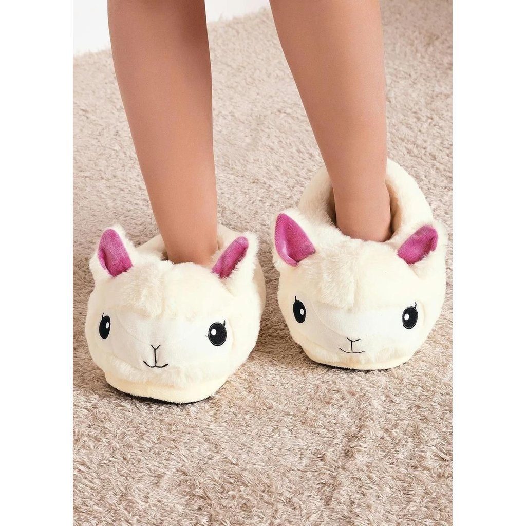 Pantufa Lhama Branca Tamanho 27 Ao 33 Pantufa Lhama Branca Tamanho 27 Ao 33