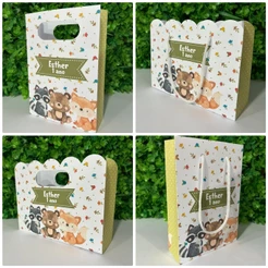 Kit Sacola Papelaria Personalizada Bosque Floresta Encantada Sacolinha de Lembrancinha Caixinha para Festa