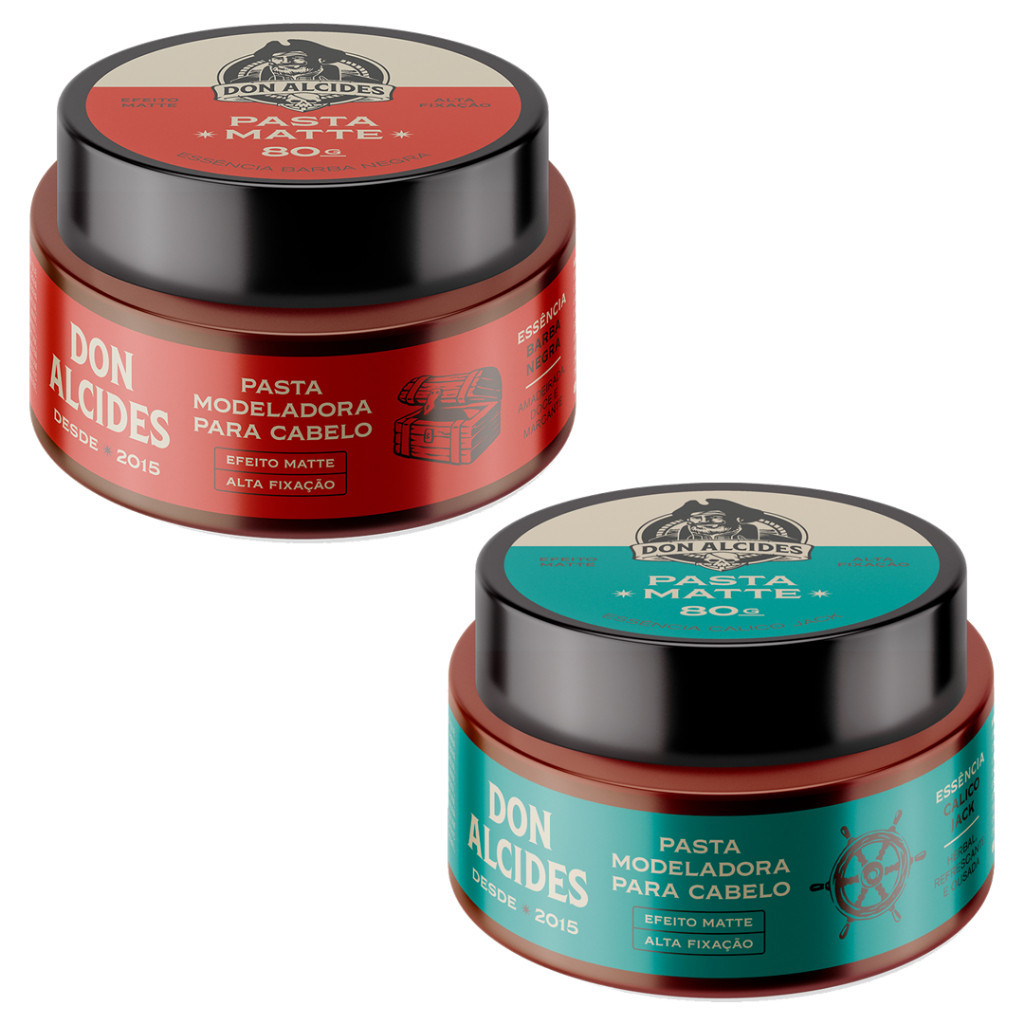 1 Pasta Modeladora Matte Calico Jack + 1 Pasta Modeladora Matte Barba Negra - Don Alcides